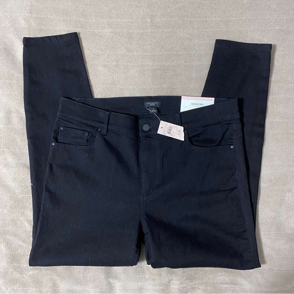 brand new with tags BNWT ann taylor black modern fit skinny jeans